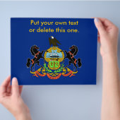 Flyer mit Flagge von Pennsylvania, USA (Hand)