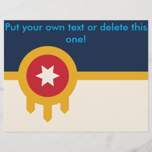 Flyer mit Flagge von Tulsa, Oklahoma