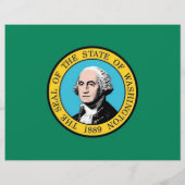 Flyer mit Flagge von Washington, USA (Hinten)