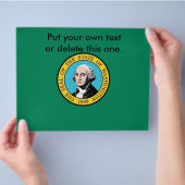 Flyer mit Flagge von Washington, USA (Hand)