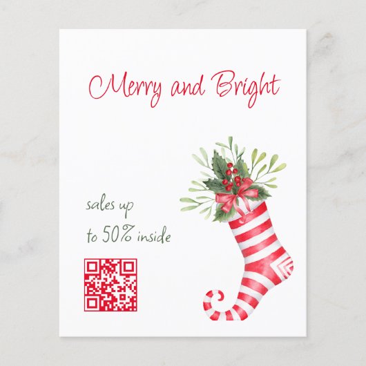 Flyer mit QL-Code und Weihnachtsverkaufsstempel (Vorderseite)