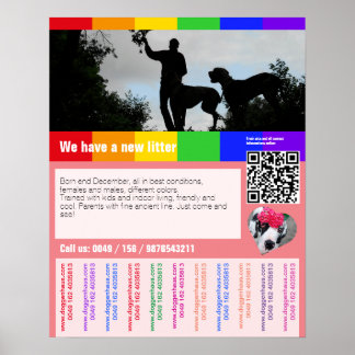 Flyer mit QR-Code für Welpe Poster
