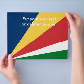 Flyer mit Seychelles Colors Design (Hand)