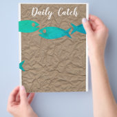 Flyer oder Speisekarte zum Thema Fisch oder Meeres (Hand)