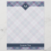 Flyer Pastellblau und rosa Tartan (Hinten)