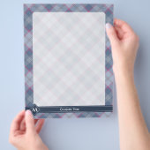 Flyer Pastellblau und rosa Tartan (Hand)