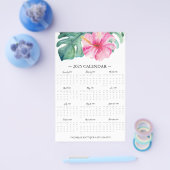 Flyer Rosa Tropische Blume 2025 Kalender (Einzeln)