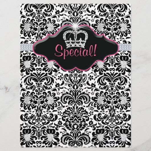 Flyer Salon Blume Damask Juwelierkrone (Vorne)