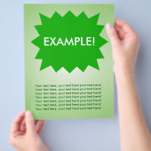 Flyer Template: Aufmerksamkeit Getter: Grüne Explo (Hand)