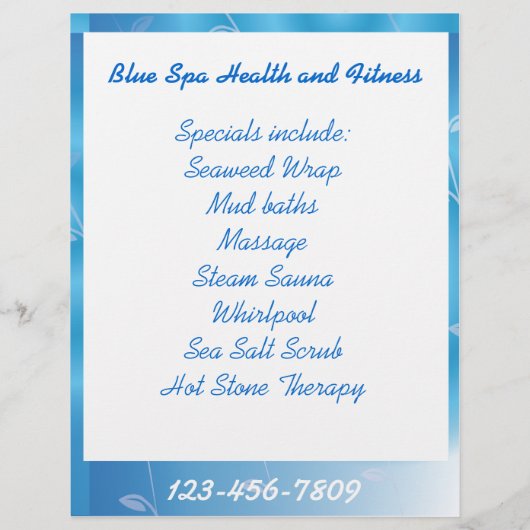 Flyer Template Blue Wellness-Center (Hinten)