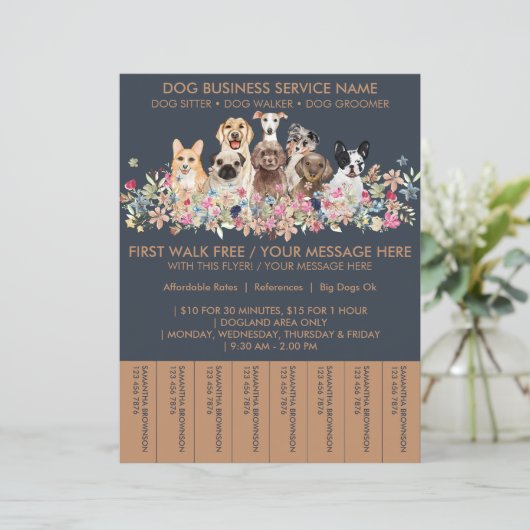 Flyer Tickets für den Navy Brown Reds Hund Walker (Stehend Vorderseite)