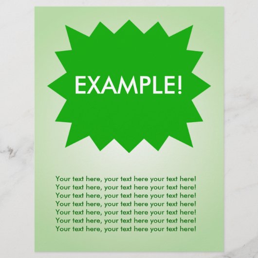 Flyer Vorlage: Blickfang: Grüne Explosion! (Vorne)