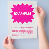 Flyer Vorlage: Blickfang: Pinke Explosion! (Hand)