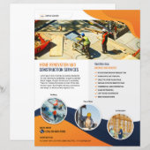 Flyer-Vorlage für Bauunternehmen (Vorne/Hinten)