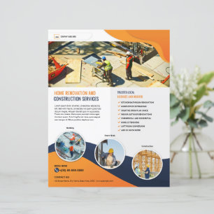 Flyer-Vorlage für Bauunternehmen
