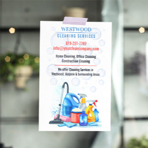 Flyer-Vorlage für Haushalts- und Gewerbereinigung  Flyer