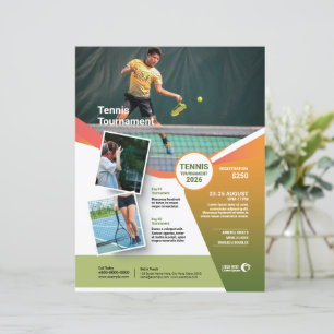 Flyer-Vorlage für Tennisturnier