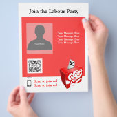 Flyer Vorlage Labour Party (Hand)