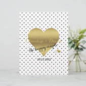 Flyer "White and Gold Heart Polka Dot Zeremonie" (Stehend Vorderseite)