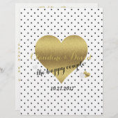 Flyer "White and Gold Heart Polka Dot Zeremonie" (Vorne/Hinten)