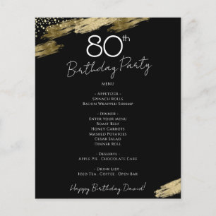 Flyer zum Black and Gold Party zum 80. Geburtstag