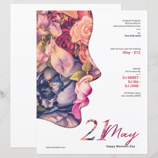 Flyer zum Frauentag (Vorne/Hinten)