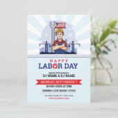 Flyer zum Internationalen Arbeitstag Einladung (Stehend Vorderseite)