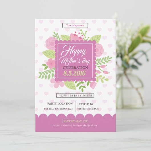 Flyer zum Muttertag Einladung (Stehend Vorderseite)