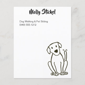 Flyer zum Sitzen von Hunden oder Haustieren