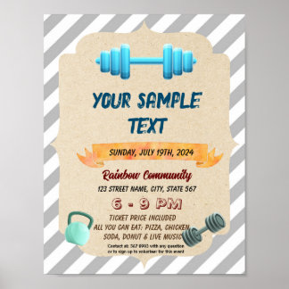 Flyer zum Thema niedliche Fitness Poster