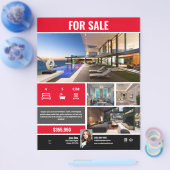 Flyer - zum Verkauf - Red Modern (Einzeln)