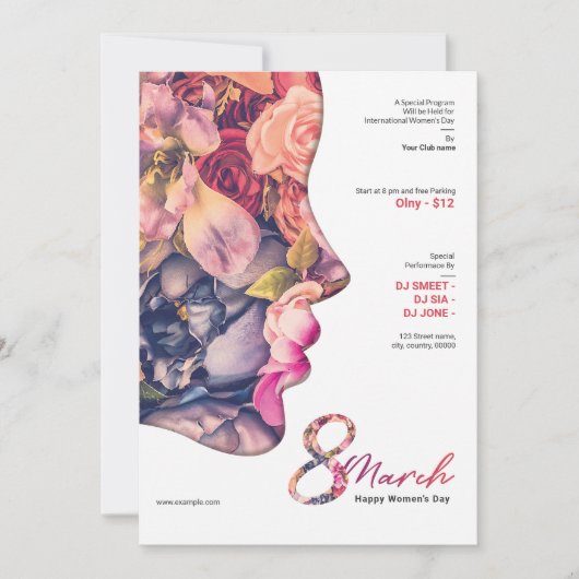 Flyer zur Party Einladung von Frauen (Vorderseite)