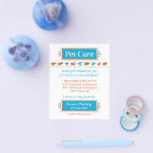 Flyer zur Pflege von Haustieren Farbige tierische (Einzeln)