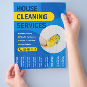 Flyer zur Reinigung des Hauses mit Abreißstreifen (Hand)