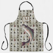 Flyfish Forelle Fisherman Flies Aquarellfarben-Sch Schürze (Vorderseite)