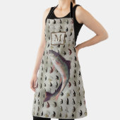 Flyfish Forelle Fisherman Flies Aquarellfarben-Sch Schürze (InSitu)