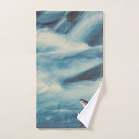 Flyfish Foreut Fisherman Blue River Monogram Badhandtuch Set (Handtuch)