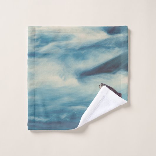 Flyfish Foreut Fisherman Blue River Monogram Badhandtuch Set (Waschlappen)