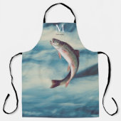 Flyfish Foreut Fisherman Blue River Monogram Schürze (Vorderseite)