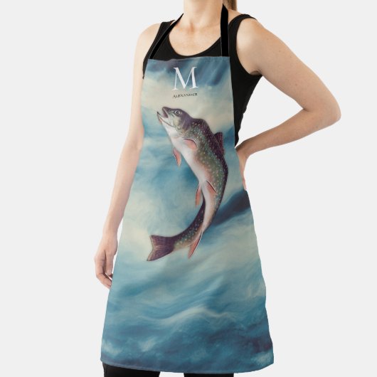 Flyfish Foreut Fisherman Blue River Monogram Schürze (InSitu)