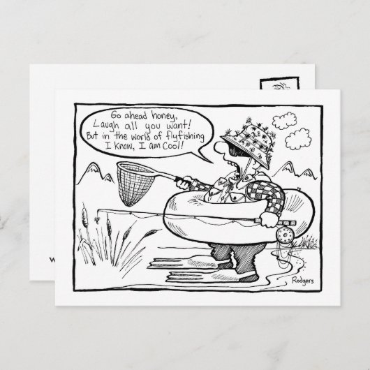 flyfishing cool postkarte (Vorne/Hinten)