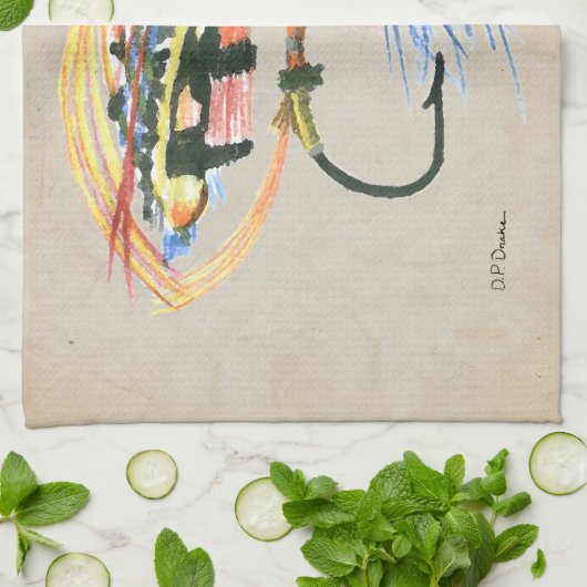 FlyFishing Lure Art Lachs Fly Lure Geschirrtuch (Gefaltet)