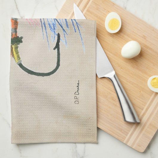 FlyFishing Lure Art Lachs Fly Lure Geschirrtuch (Viertel Falte)