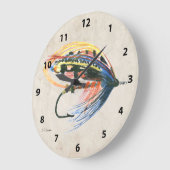FlyFishing Lure Art Lachs Fly Lure Große Wanduhr (Winkel)