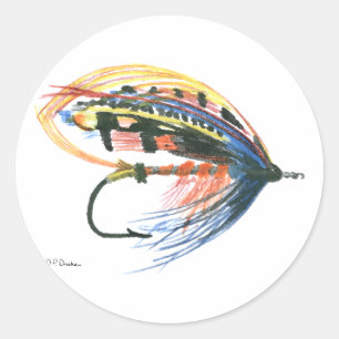 FlyFishing Lure Art Lachs Fly Lure Runder Aufkleber