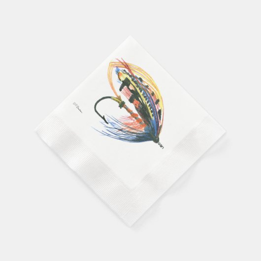FlyFishing Lure Art Lachs Fly Lure Serviette (Ecke)