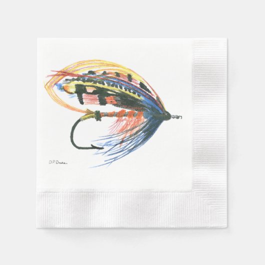 FlyFishing Lure Art Lachs Fly Lure Serviette (Vorderseite)