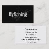 Flyfishing Schwarzweiss Visitenkarte (Vorne/Hinten)