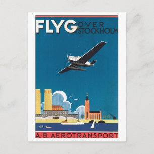 Flyg Over Stockholm, AB Aerotransport Postkarte
