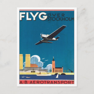 FLYG Stockholm Schweden Postkarte
